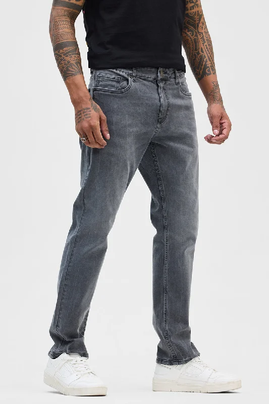 Grey Comfort Fit Jeans Dynamic Men's Moto