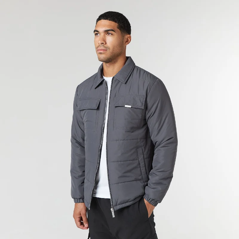 Quilted Overshirt Jacket | Charcoal Cozy Men's Winter