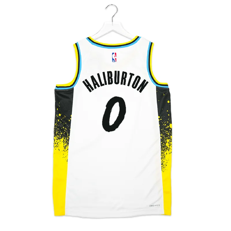 Adult Indiana Pacers #0 Tyrese Haliburton 24-25' CITY EDITION Swingman Jersey in White by Nike Casual Men's Japanese 