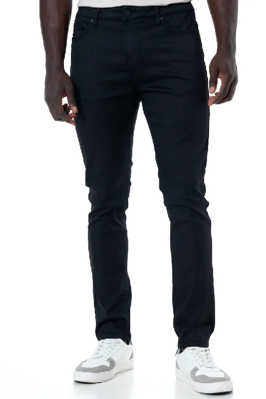 Rf02 Coated Skinny Jeans _ 145412 _ Black Sporty Men's Athleisure 