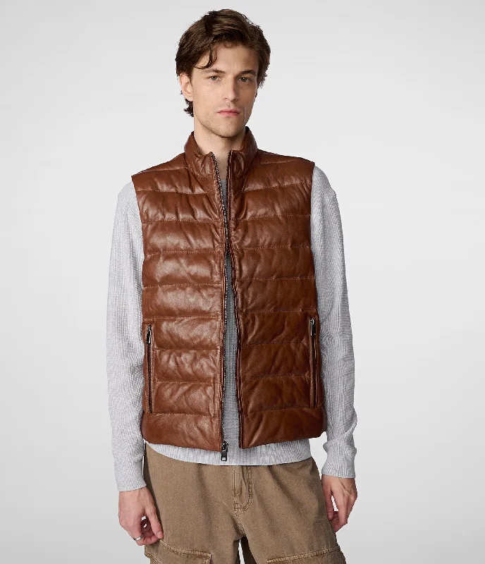 Max Distressed Leather Vest Unique Men's Patch