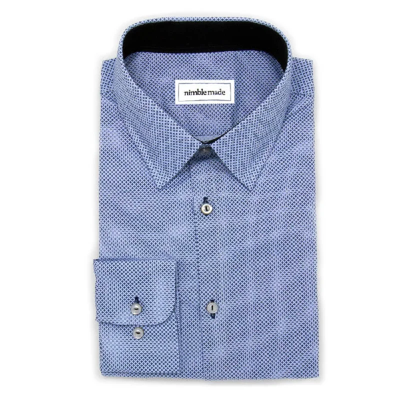 Dark Blue Printed Dress Shirt | The No. 10 Adventure