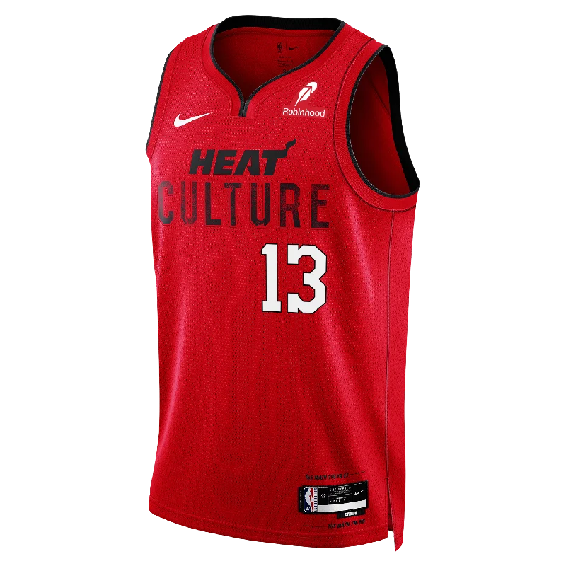 Bam Adebayo Nike HEAT Culture: Blood Red Youth Swingman Jersey Sleek Men's Metallic