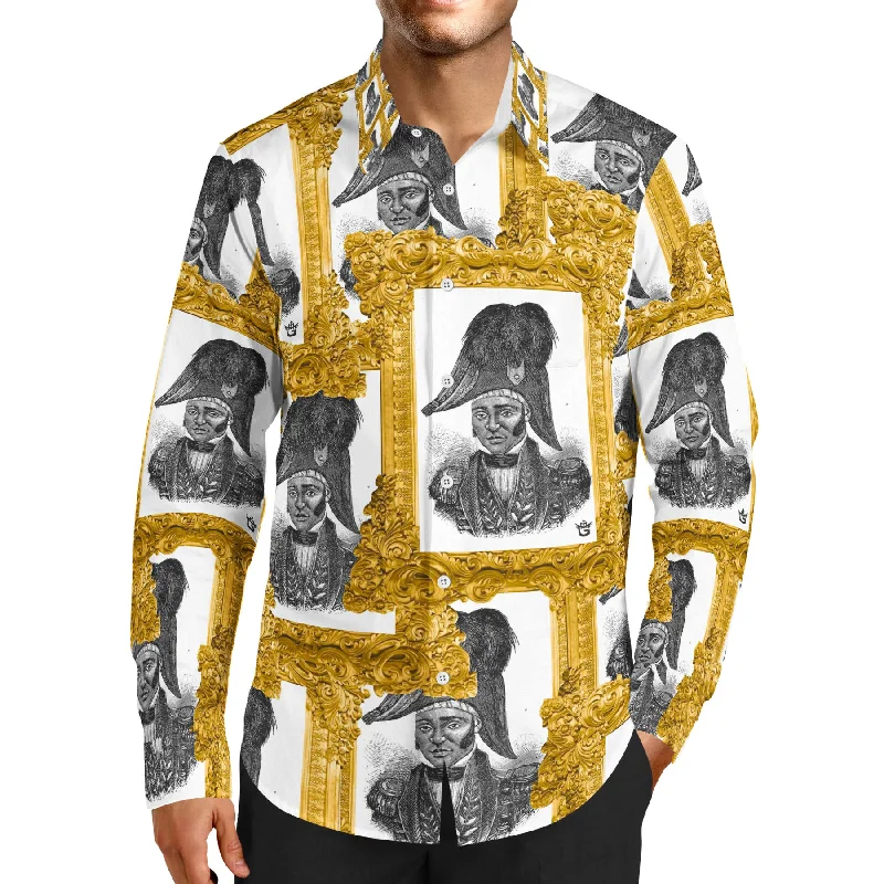 TMMG LUXURY JEAN JACQUES DESSALINES ALL OVER DRESS SHIRT Artistic Men's Hand