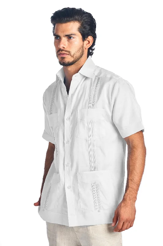 Mojito Collection Big Size Men's Traditional Guayabera Shirt Premium 100% Linen Short Sleeve 3X-8X Traditional Men's Country