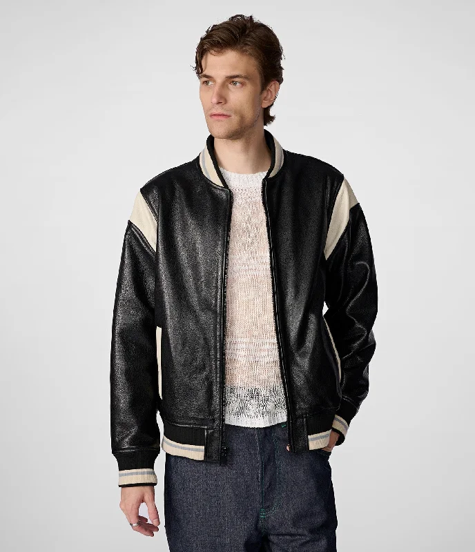 Sam Leather Varsity Jacket Rugged Men's Outdoor 