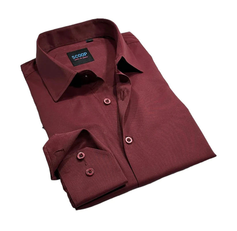 Scoop Dress Shirt - Grady/Burgundy Youthful Men's Anime