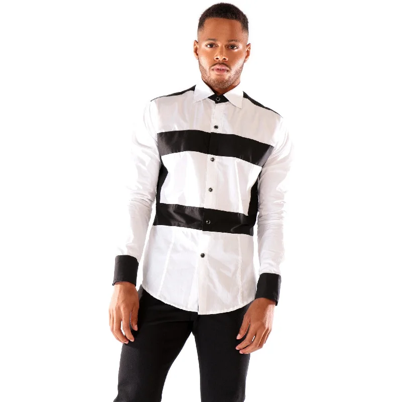 Fashion Long Sleeve T-Shirt with Horizontal stripes Refined Men's European