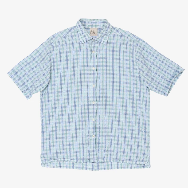 SS Check Shirt Preppy Men's College