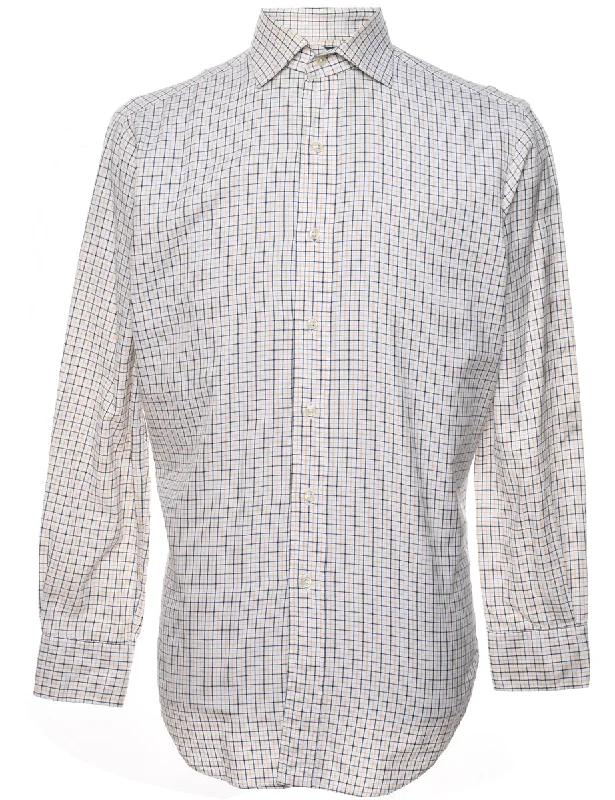 Ralph Lauren White & Yellow Checked Shirt - L Dynamic Men's Glow