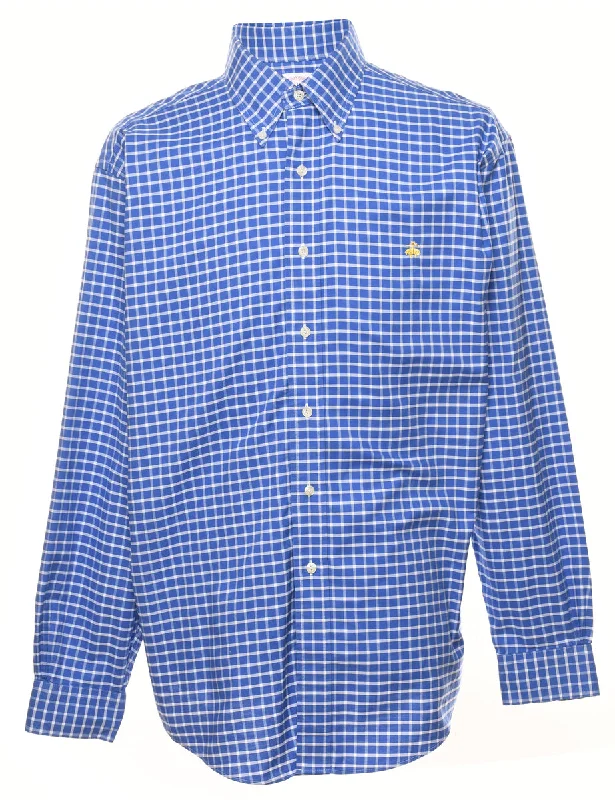 Brooks Brothers Checked Shirt - L Sleek Men's Contemporary 