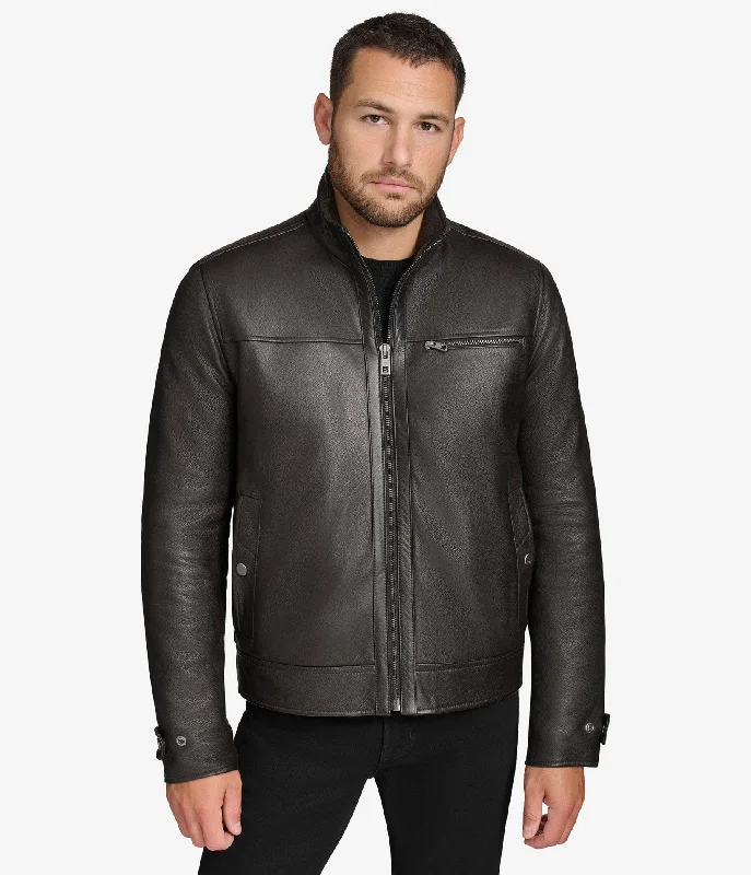 Skeld Leather Jacket Casual Men's Loose