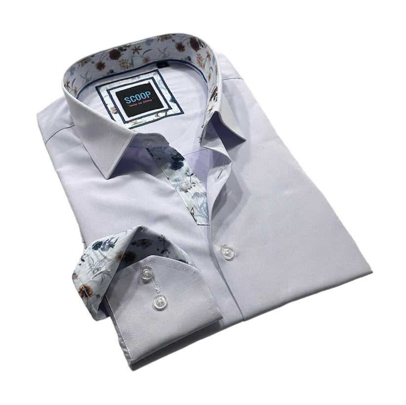 Scoop Dress Shirt - Novel/Lavender Casual Men's Japanese 