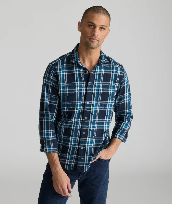 Organic Cotton Plaid Flannel Shirt Sharp Men's Italian