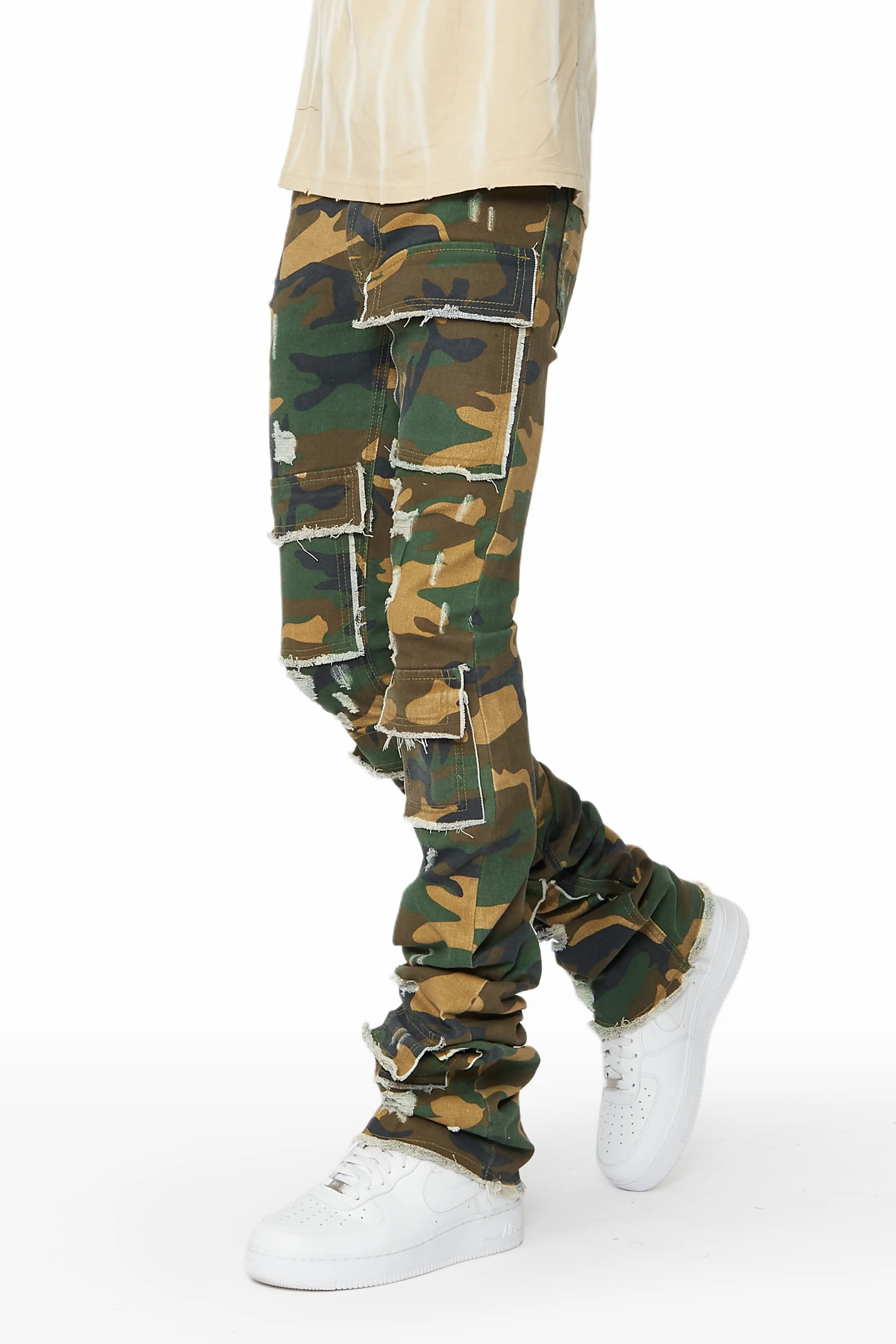 Petrus Camo Super Stacked Flare Jean Casual Men's Japanese 