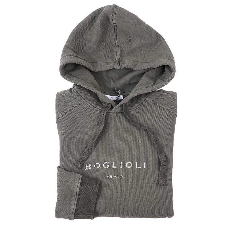 Boglioli Hooded Pullover Cotton Sweatshirt Stylish Men's Neon