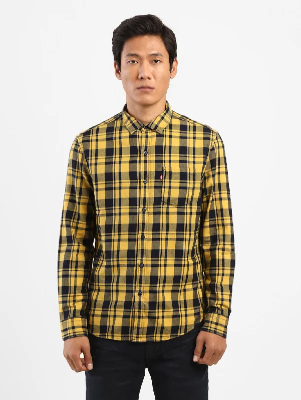 Men's Checkered Shirt Monochromatic All