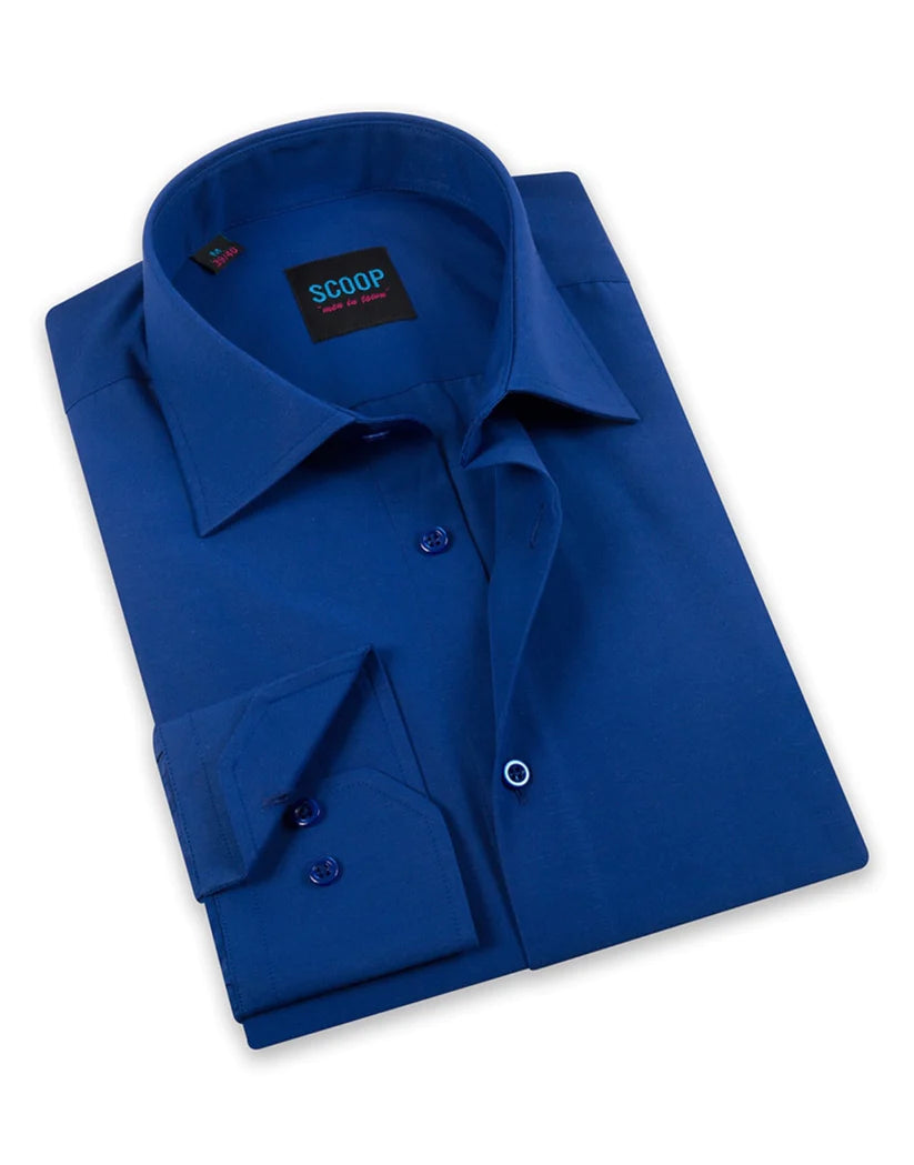 Scoop Dress Shirt - Grady/Royal Blue Vintage Men's 1970S Disco