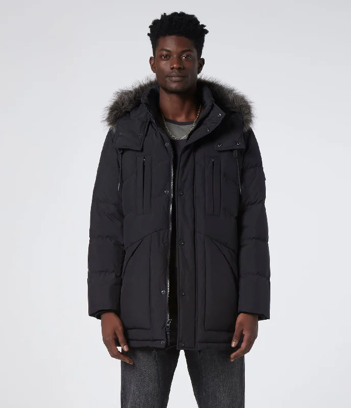 Tremont Chevron Quilted Four Pocket Parka With Hood Street