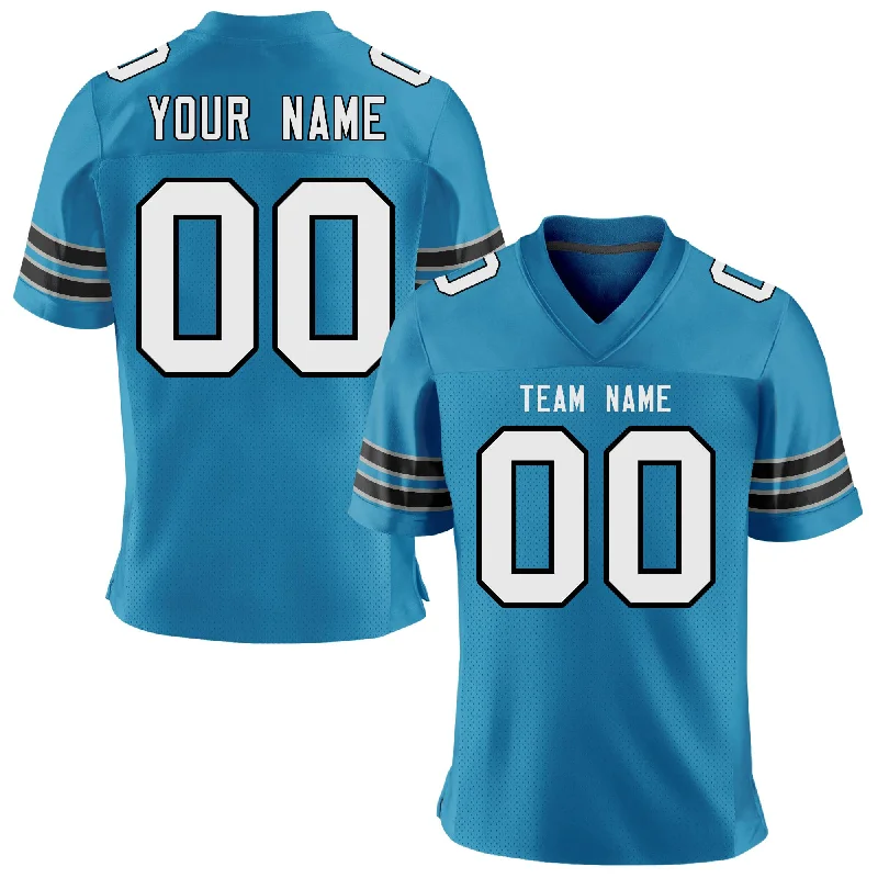 Custom Teal White-Black Personalized Classic Mesh Authentic Football Jersey Relaxed Men's Australian 