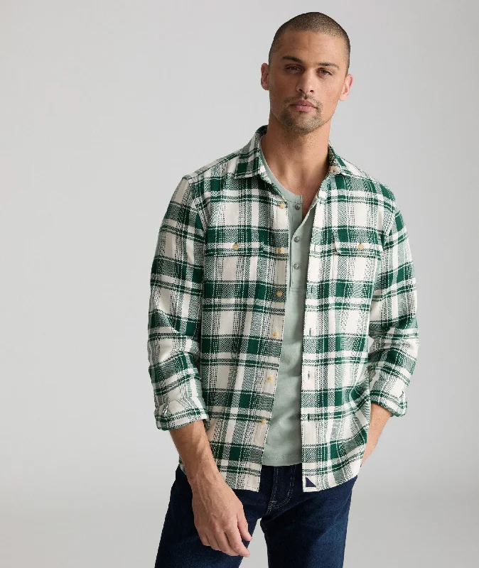 Organic Cotton Plaid Flannel Shirt British Gentleman Style