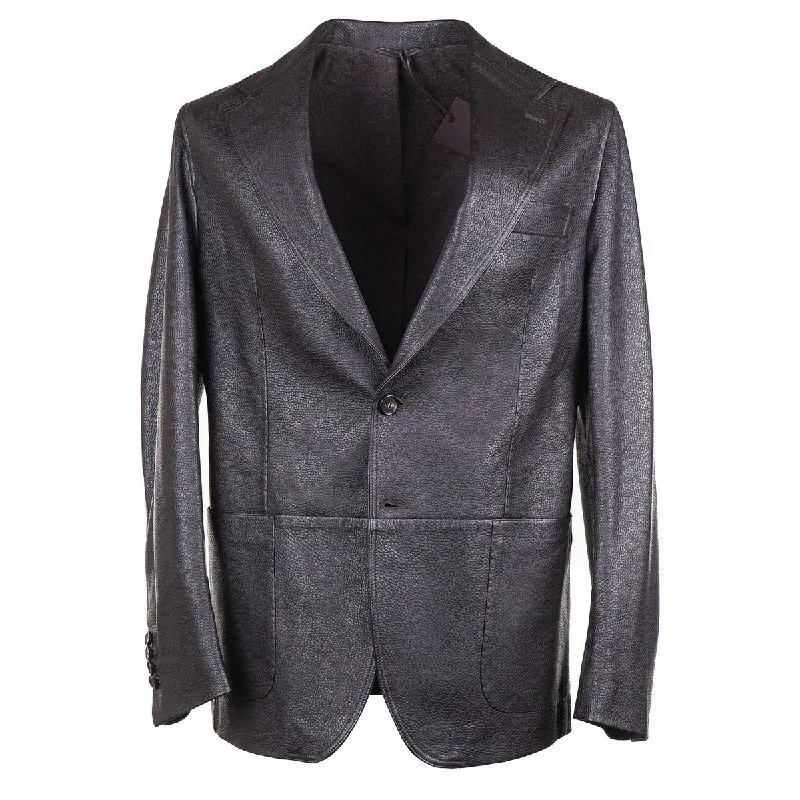 Rifugio Wool-Lined Deerskin Leather Blazer Elegant Men's Cashmere