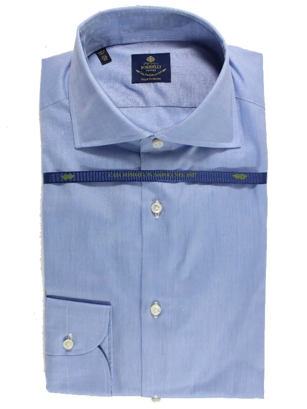 Luigi Borrelli Dress Shirt ROYAL COLLECTION Blue 38 - 15 Luxurious Men's High