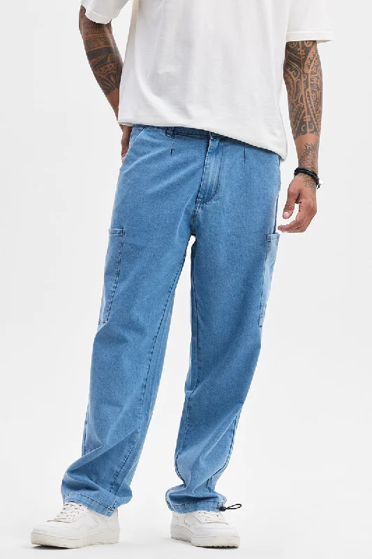 Blue Baggy Fit Jeans Earthy Men's Sustainable 