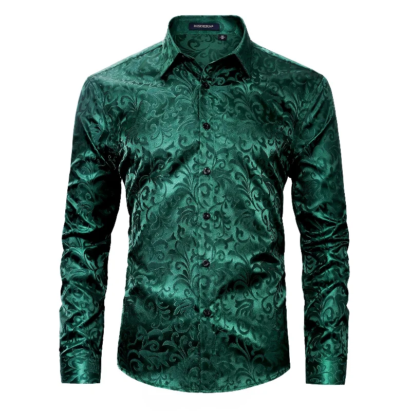 Men's Long Sleeve Shirt With Printing - GREEN-1 Rugged Men's Outdoor 