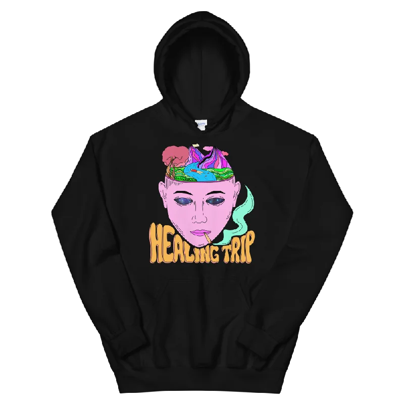 Healing Trip Graphic Hoodie Traditional Men's Wool