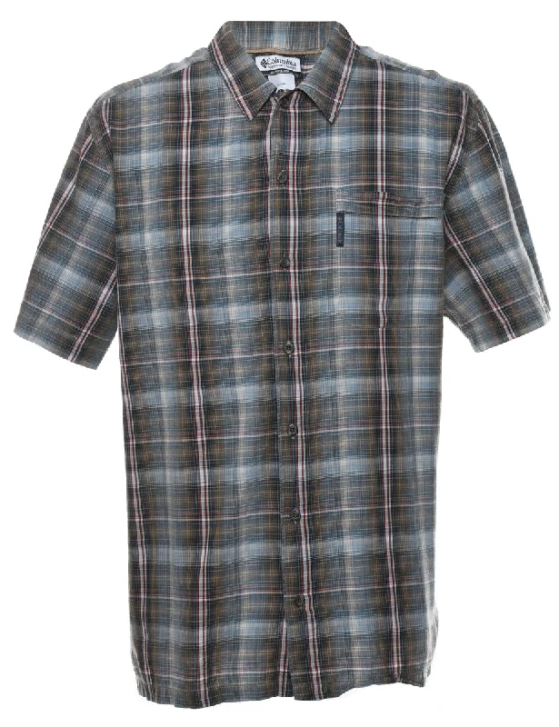 Columbia Short Sleeve Checked Shirt - L Sporty Men's Tennis