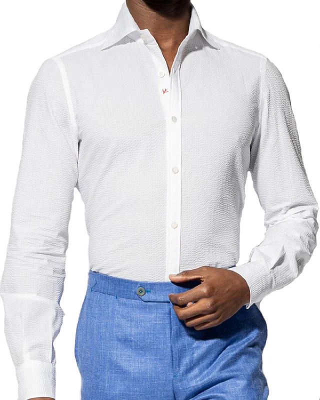 White Seersucker Sportshirt Organic