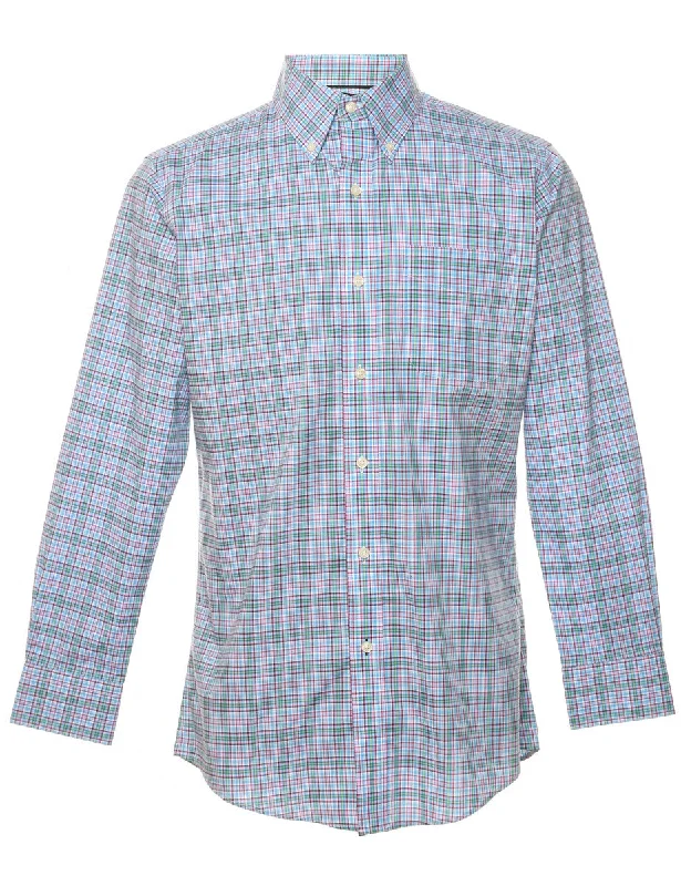 Ralph Lauren Blue Classic Checked Shirt - M Masculine Men's Thick