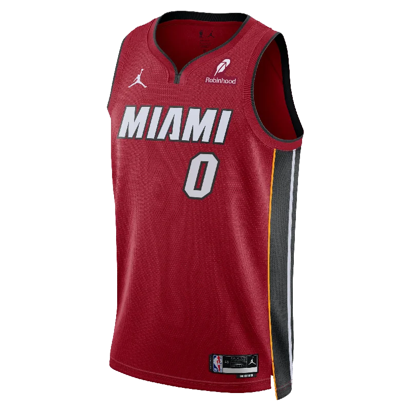 Josh Richardson Nike Jordan Brand Miami HEAT Statement Red Swingman Jersey Masculine Men's Thick