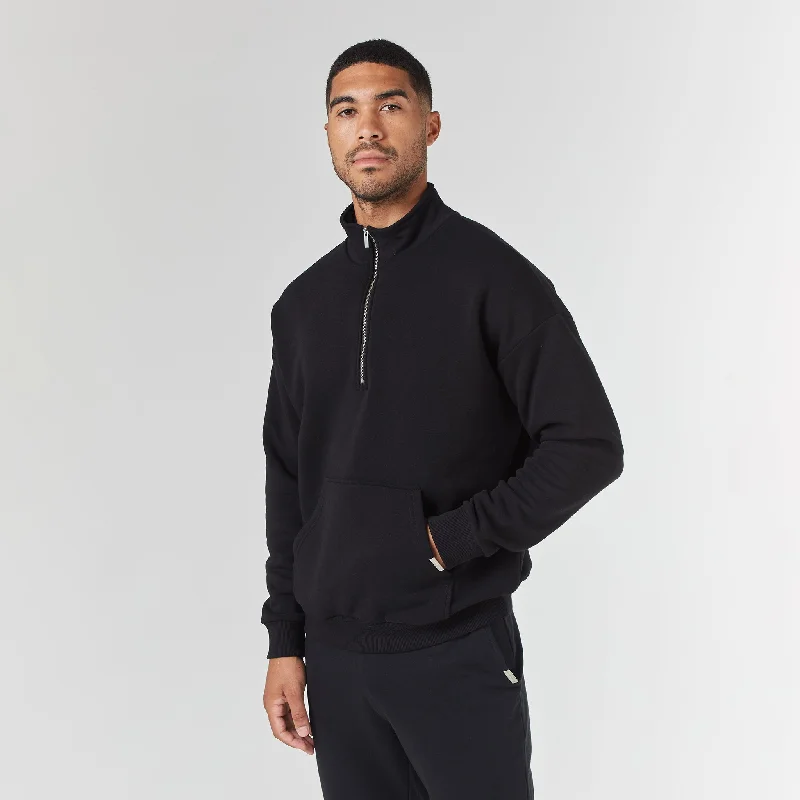 Relaxed Fit 1/4 Zip Fleece | Black Vacation