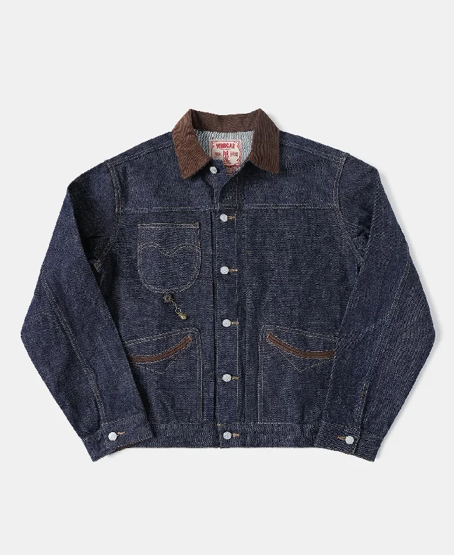 1940s Corduroy Collar Selvedge Denim Jacket Gym