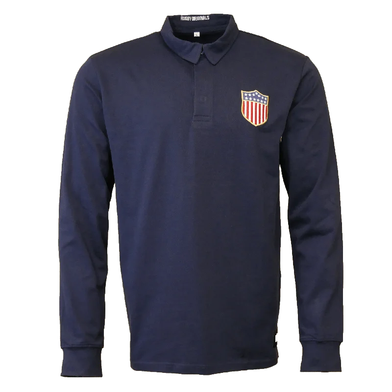 USA Rugby Navy Heritage Classic Jersey by Rugby Originals Classic Men's Pin