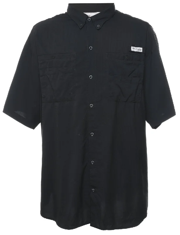 Black Short Sleeve Columbia Shirt - XL Elegant Men's Formal 