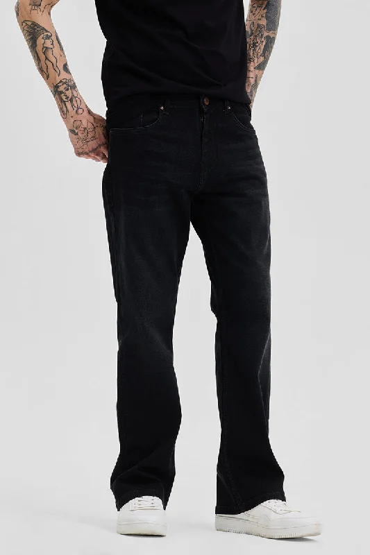 Black Bootcut Jeans Dynamic Men's High