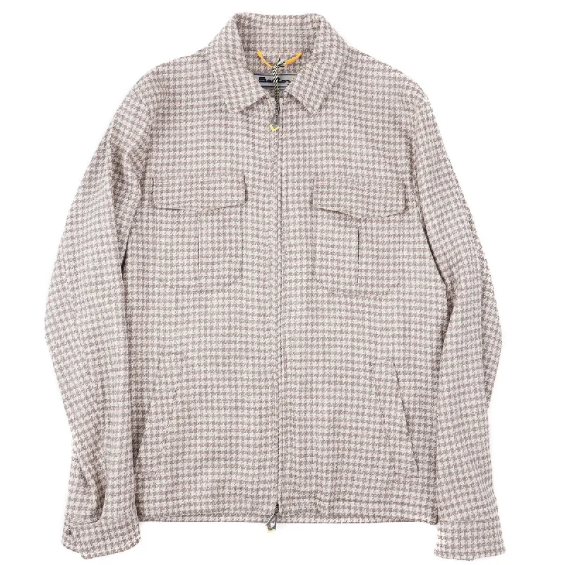 Sartorio Woven Wool-Silk-Linen Jacket Trendy Men's Oversized