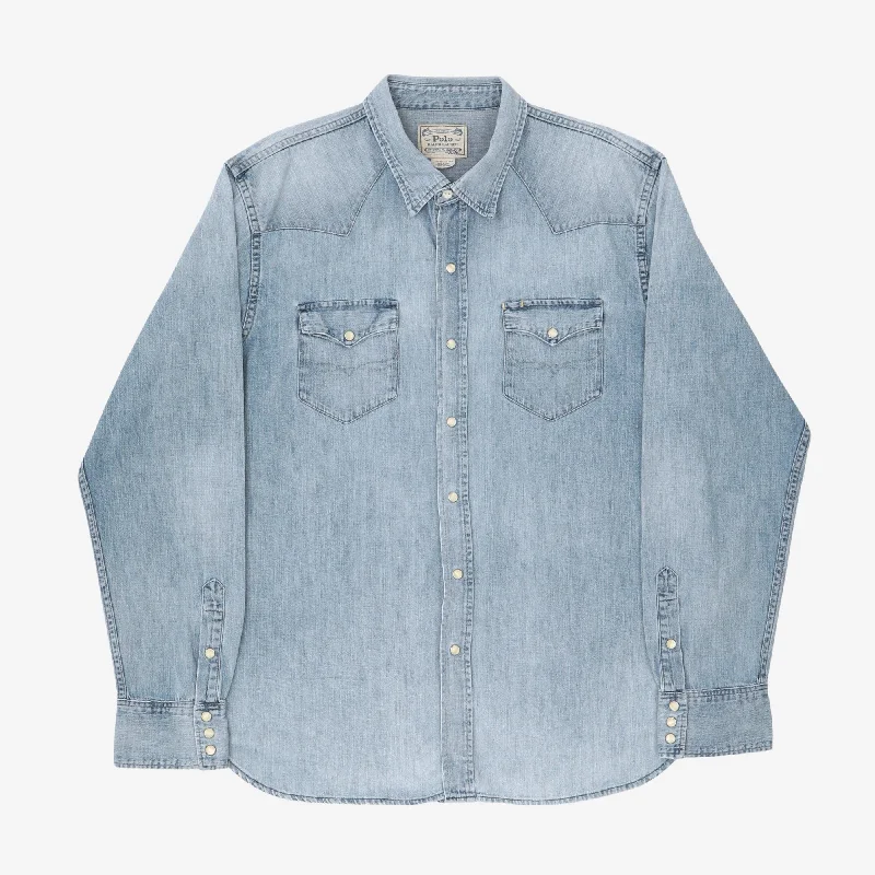 Denim Western Shirt Casual Men's Japanese 