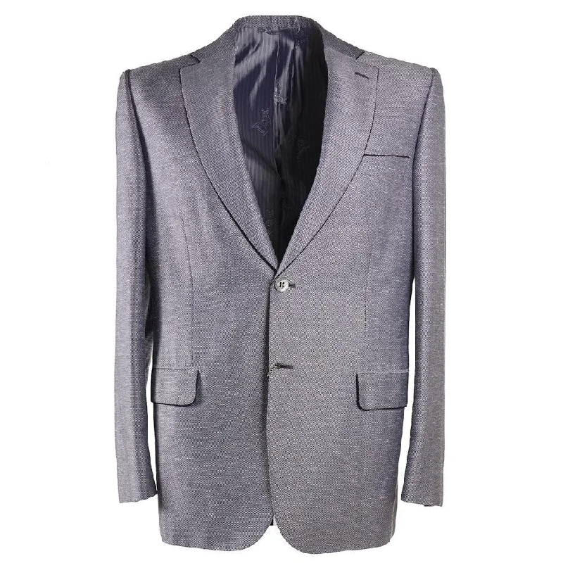 Brioni Silvery Gray Patterned Sport Coat Lumberjack