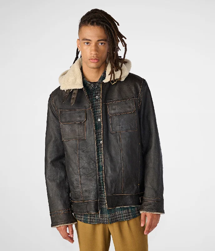 Emmett Classic Leather Bomber Masculine Men's 