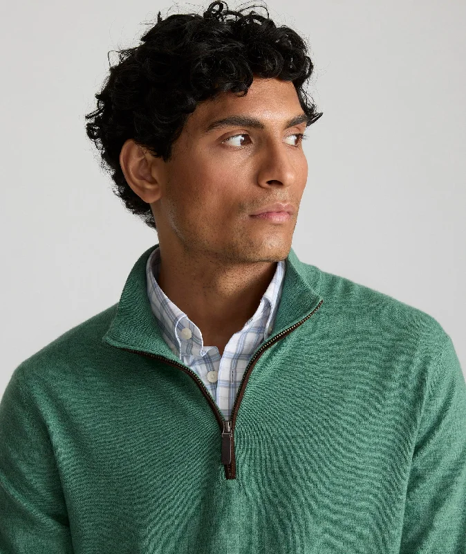 Merino Wool Quarter-Zip Sweater Practical Men's Quick