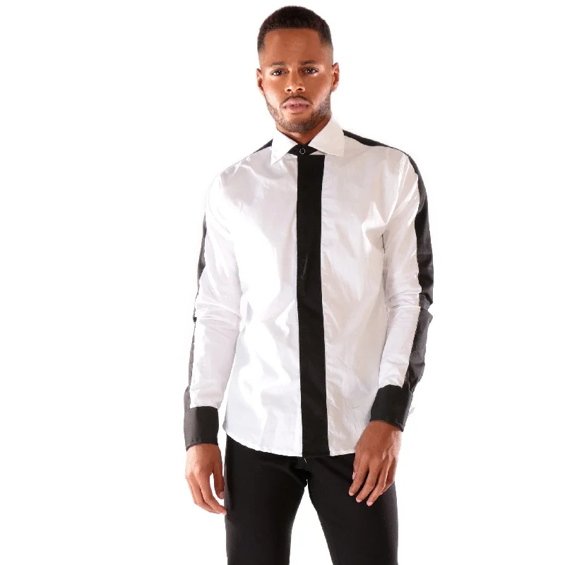 Fashion Long Sleeve T-Shirt with Vertical Lines Dapper Men's 1920S