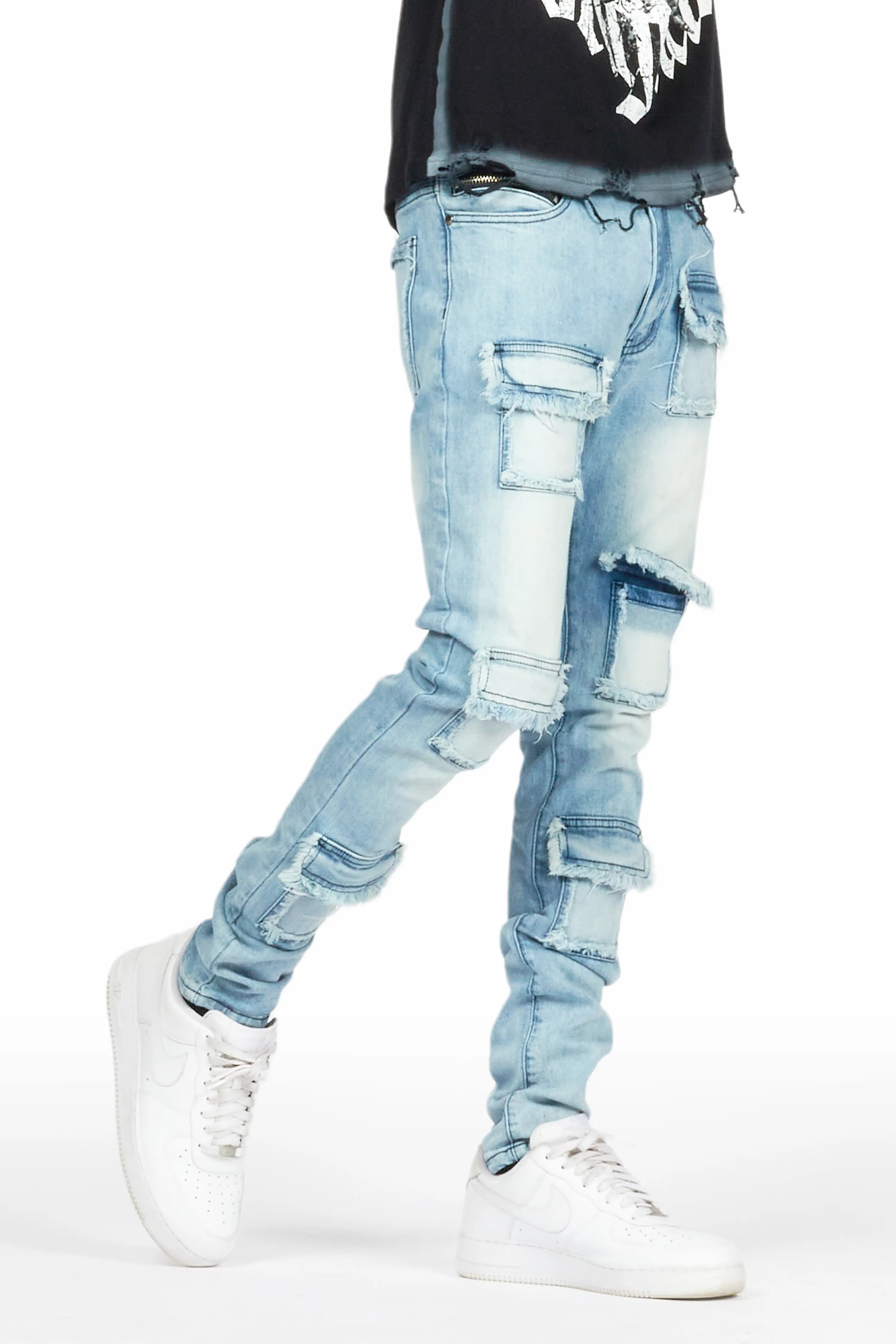 Petrus Light Blue Slim Fit Jean Cool Men's Distressed