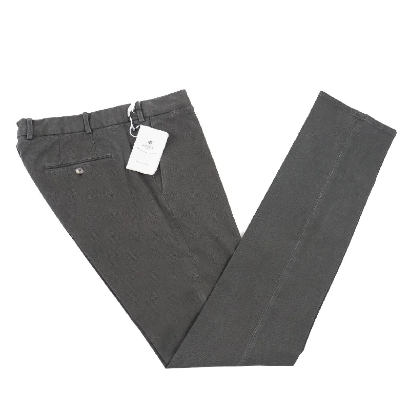 Luigi Borrelli Slim-Fit Cotton Pants Unique Men's Patch