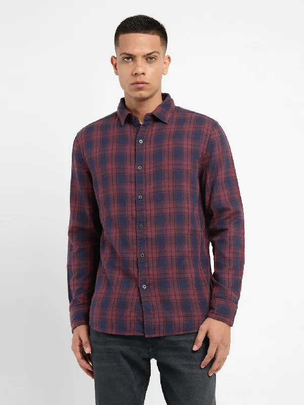 Men's Checkered Spread Collar Shirt Trendy Men's Scandinavian