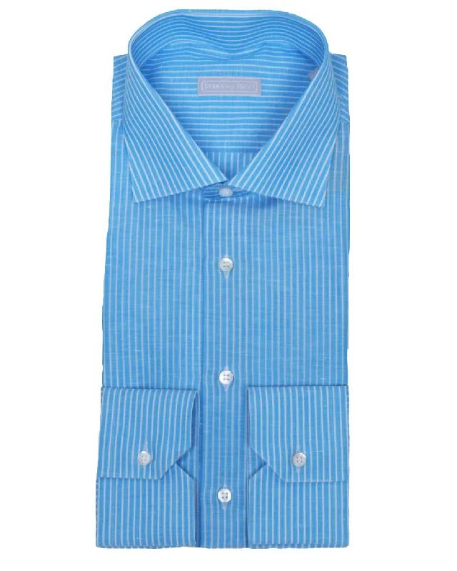 Turquoise Dress Shirt Practical Men's Multi