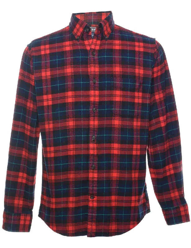 Land's End Checked Shirt - S Relaxed Men's Beach